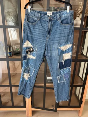 Sundance Driftwood Patchwork jeans Abbey mom Free People High Rise boyfriend boho floral thumbnail 9