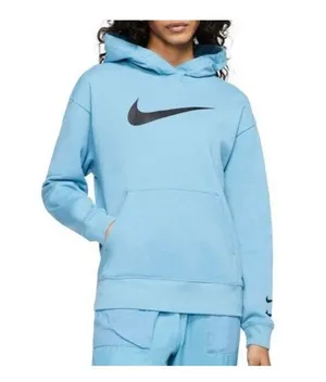 Nike Hoodie Womens Medium Light Teal NSW Center Swoosh Pull Over Fleece thumbnail 1
