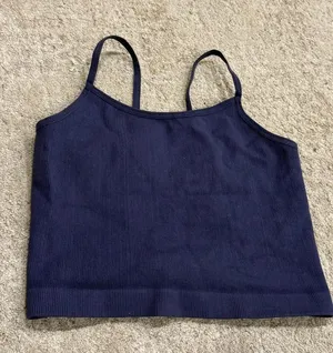 By Together Women's Navy Ribbed Square-Neck Tank Top thumbnail 1