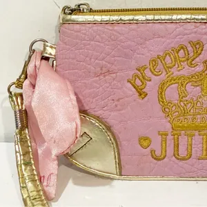 Juicy Couture Y2K‎ Pink Gold preppy royalty Wristlet Wallet Clutch thumbnail 2