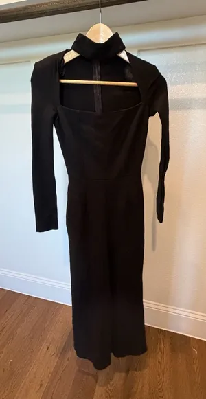 Cutout Turtleneck Long Sleeve pantsuit Black thumbnail 1