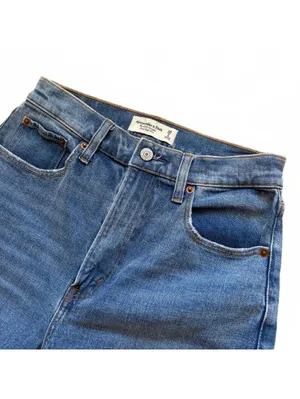 Abercrombie & Fitch Ankle Straight Jeans Ultra High Rise Denim Women Size 26x26 thumbnail 3