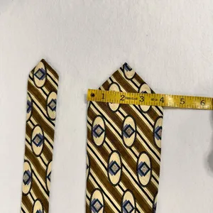 Mr. Eddie Wilmette Zanzara Men's Silk Tie Vintage Geometric Multicolor Necktie thumbnail 8