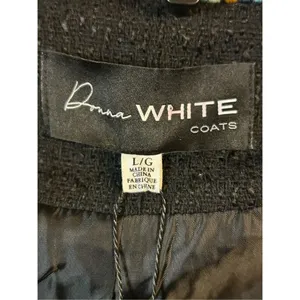Black Plaid Jacket by DONNA WHITE Coats Size Large nwt (4912) thumbnail 4