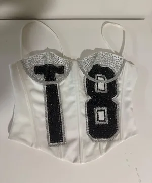 handmade sparkly sequin tate mcrae corset |perfect for her concert or a halloween costume! thumbnail 1