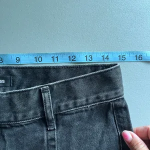 Express 70s Flare Mid Rise‎ Washed Black Denim Jeans 4R 007151638 thumbnail 6