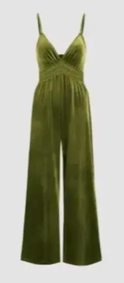 Cider velvet green jumpsuit size small NWT #28 thumbnail 1