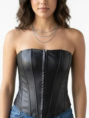 Zara Black Strapless Waist Shaper Cincher Size M thumbnail 7