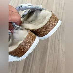Birkenstock White Shearling-Lined Slide Sandals thumbnail 4