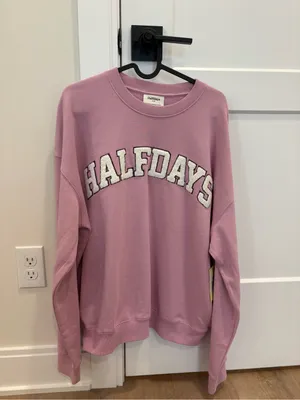 NWT Halfdays Crew 100% Cotton Pink Size M thumbnail 2