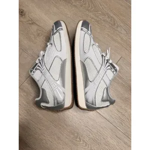 Nicole Miller White Metallic Mesh Silver Athletic Sneakers‎ Fashion Shoes 7.5 thumbnail 6