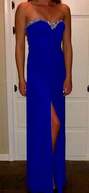 Dillard's Strapless Open Back Prom Dress thumbnail 6