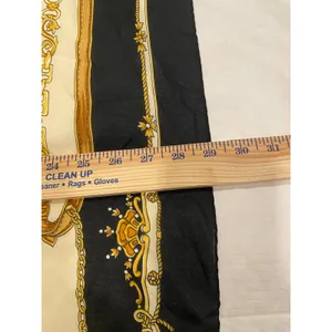 Vintage Unbranded All-Over Print Renaissance Scarf Black & Cream Regency thumbnail 3