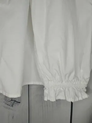 J.Crew Boho V-Neck Long Sleeve Top With Eyelet Floral Trim 100% Cotton thumbnail 6