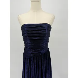 New!‎ Retrofête Navy Strapless Metallic Pleated Gown Size Small $695 thumbnail 9