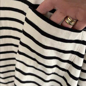 NWT GAP Striped Heavy Weight Tee Black Ivory Size 3X thumbnail 6