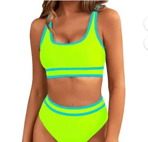 Women's Tie Back Padded High Cut Bralette Bikini thumbnail 1