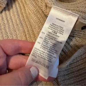 Madewell Thompson Pocket Long Sleeve Oversized Pullover Sweater in Tan Sz XS‎ thumbnail 7