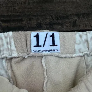 Cream/Tan Neutral 1/1 Luminate Thrifts North Face Handmade Patchwork Sweatpants thumbnail 3