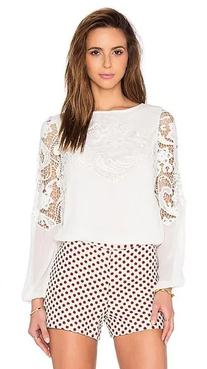 Alice + Olivia Jenelle Crop Top — Off White thumbnail 1
