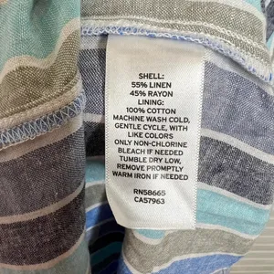 Caslon Women's Sleeveless Striped Maxi Dress Blue Size S Linen Blend thumbnail 10