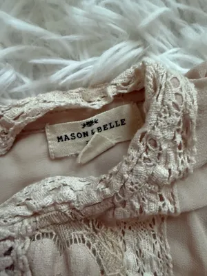 Cream tank with lace design Tan thumbnail 3