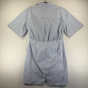 KBB Kahlana Barfield Brown Target Blue White Stripe Ruched Shirt Dress Small NEW thumbnail 3