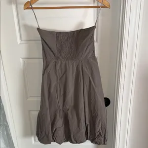 NWT Zara Strapless Brown/Gray Ruching Dress thumbnail 4