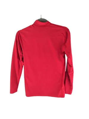 Mizuno Womens Top Mock Neck Long Sleeve Work Out Logo Red S thumbnail 2