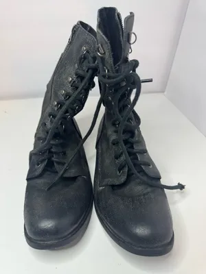 Jeffrey Campbell Black Leather Boots Size 9.5 thumbnail 1