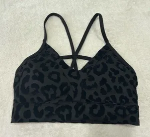 Balance Athletica/Vitality Black Velvet Leopard Strappy Back Sports Bra thumbnail 3