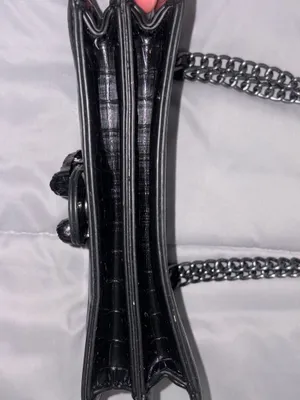 Crocodile Style Crossbody Black Bag thumbnail 5