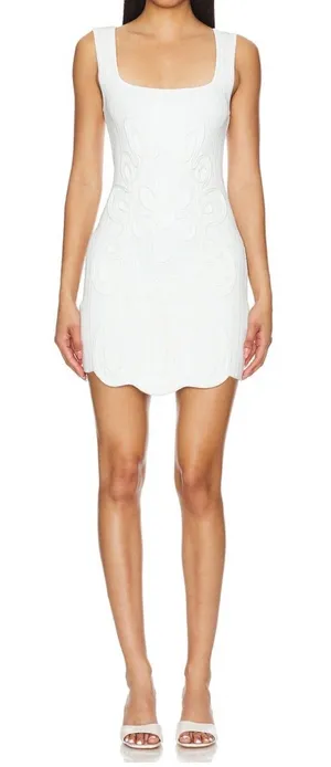 MAJORELLE Merida Mini Dress White Embroidered Size Small thumbnail 1