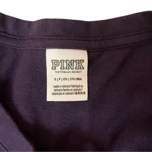 Victoria's Secret PINK Purple Lace Up V Neck Logo T Shirt Y2K‎ Size Small Lounge thumbnail 6