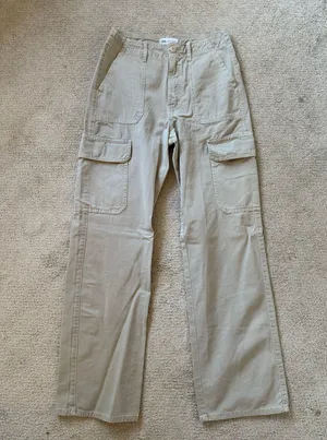 ZARA Tan Cargo Pants thumbnail 2