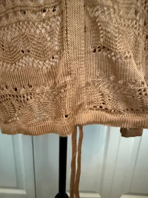 Cupshe Lightweight Camel Crochet V-Neck Swim Cover-up thumbnail 7