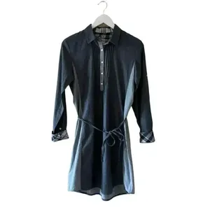Kuhl Kiley Vintage Indigo Sail Blue Chambray Denim Tie Waist Dress SZ S #1848 thumbnail 6