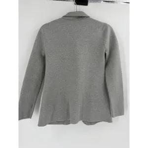 J.Crew Mercantile Sweater Blazer Women S Grey Cotton Knit G9309 Dark Academia‎ thumbnail 8