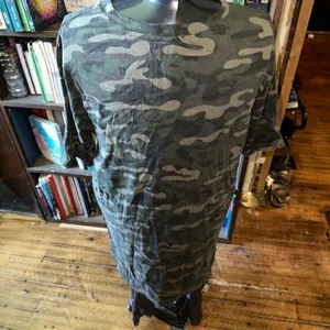 RD Style green camo knit L loungewear shirt dress thumbnail 2