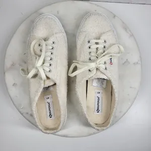 SuperGA Teddy Shearling Mule Sneakers US 9.5 Ivory Slip On Sherpa Boucle Cozy thumbnail 7