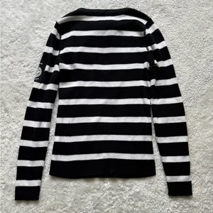 Lauren Ralph Lauren Black White Stripe 1/4 Zip Knit Jumper Womens XS thumbnail 4