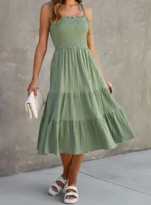 Vici | Fling For Spring Smocked Tiered Midi Dress thumbnail 1