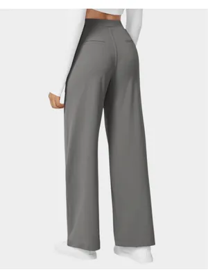 Size L Reg Halara Flex High Waisted Plicated Side Pocket Straight Leg Work Pants thumbnail 2