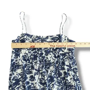 Lisli New York Blue White Floral Print Mini‎ Dress Spaghetti Strap Size M thumbnail 4