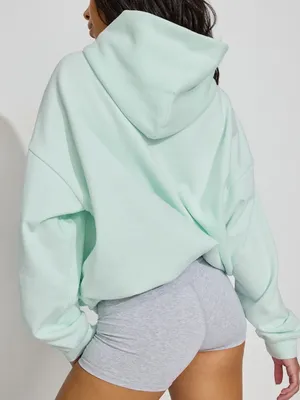 NWOT Garage Ultra Fleece oversized hoodie with pockets size s/m in Julip Green thumbnail 3