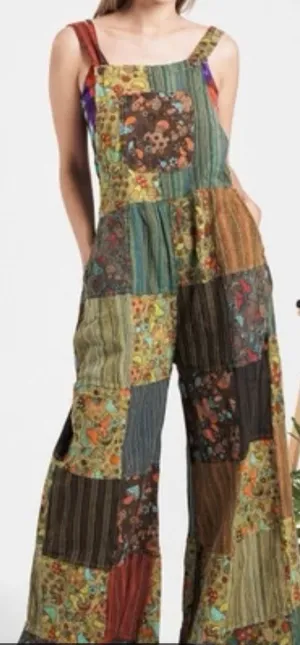 Paths‎ Of The Spirit Mushroom Patchwork Overalls nWT thumbnail 1