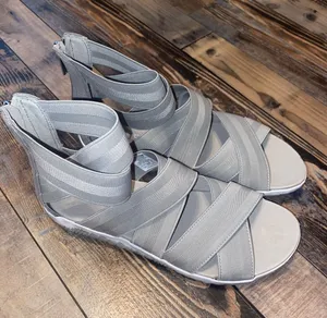Sorel Light Gray Strappy Wedge Sandals thumbnail 1