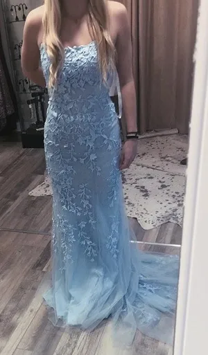 Baby Blue Prom Drss Size 00 thumbnail 2