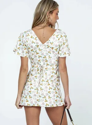 Princess Polly Lucine Mini Dress White Floral thumbnail 3