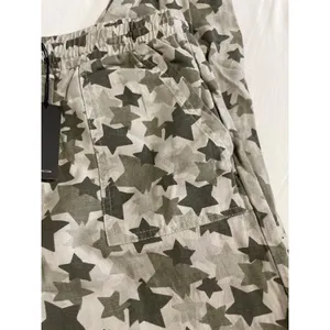 Monrow · Star Camo Joggers · Size Large · 100% Cotton Elastic Waist · Green Tea thumbnail 5